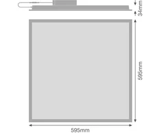 37W LED panelė PL ECO HLO, balta, 6500K, 595x595mm, IP40