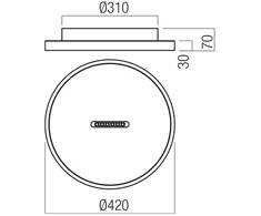 Lubinis šviestuvas 37W LED paviršinis šviestuvas BUTTON, juodas, 3000K, dimeriuojamas, 01-3828
