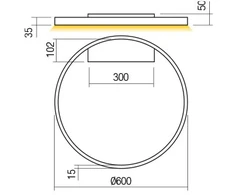 Lubinis šviestuvas 37W LED paviršinis šviestuvas FEBE, baltas, 4000K, dimeriuojamas, 01-2840