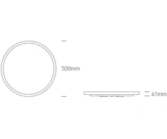 Lubinis šviestuvas 38+4W LED paviršinis šviestuvas, juodos sp., 2700/3200/4000K, 500mm, šviečia į viršų ir į apačią, 62002C/B/V