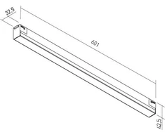 38,4W LED šviestuvas į magnetinius bėgelius XCLICK M, juodas, 3000K, DALI, 60cm