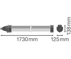 38W LED linijinis šviestuvas DP MAX 1500, pilkas, 3000K, IP69