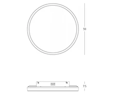 38W LED lubinis šviestuvas, šlifuoto aukso sp., 2700/3000/4000K, dimeriuojamas, 25164