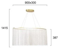38W LED pakabinamas šviestuvas SOL, skaidrus/aukso sp., 3000K, 4306300