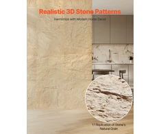 VEVOR 3D sienų plokštės 4 vnt 120x60 cm akmens imitacijos geltonos