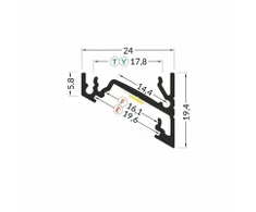 3m LED juostos profilio CORNER14, juodas