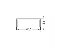 3m LED juostos profilio LINEA20 tvirtinimo elementas, neanoduotas aliuminis