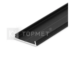 3m LED juostos profilis FIX16, juodai anoduotas