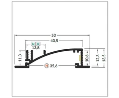 3m LED juostos profilis FLAT8 H/UX, baltas