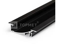3m LED juostos profilis FLAT8 H/UX, juodai anoduotas