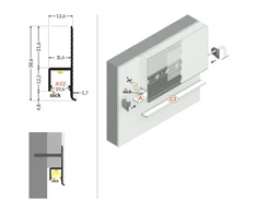 3m LED juostos profilis OMNI10 AC2, anoduotas aliuminis