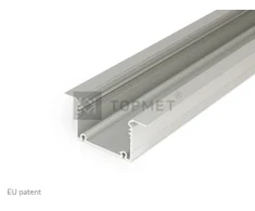 3m LED juostos profilis PHIL, įleidžiamas, anoduotas