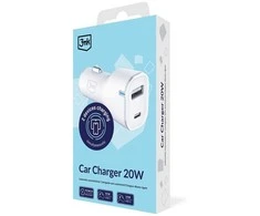 3Mk Protection Accessories - 3mk Car Charger 20W PD3.0 QC 3.0 USB 1A1C Baltas MM
