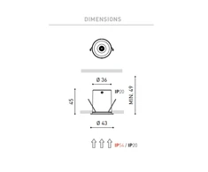 3W įleidžiamas šviestuvas SHOT LIGHT, 3000K, IP54, baltas
