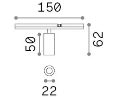 3W LED akcentinis šviestuvas į magnetinės sistemos STICK bėgelį, juodas, 2700K, dimeriuojamas, 345048