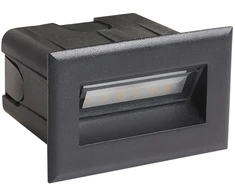 3W LED įleidžiamas fasado šviestuvas ERBA 3K, juodas, 3000K