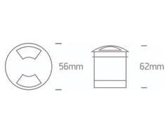 3W LED įleidžiamas į žemę šviestuvas, aliuminio sp., 3000K, IP67, 69015B/AL/W