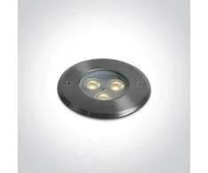 3W LED įleidžiamas į žemę šviestuvas, plieno sp., 3000K, IP67, dimeriuojamas, 69076A/W
