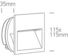 3W LED įleidžiamas sieninis fasado šviestuvas, juodas, 2200/2700/3000/4000K, IP65, 68068A/B/V