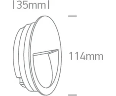 3W LED įleidžiamas sieninis lauko šviestuvas, pilkas, 3000K, 68068/G/W