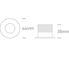 3W LED įleidžiamas šviestuvas, baltas, 3000K, dimeriuojamas, 10103LB/W/W