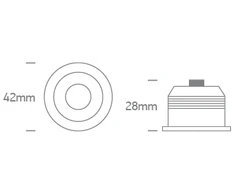 3W LED įleidžiamas šviestuvas, juodas, 3000/3500/4000K, dimeriuojamas, 10103B/B/V