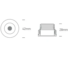 3W LED įleidžiamas šviestuvas, juodas, 3000K, 40°, dimeriuojamas, 10103C/B/W