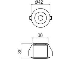 3W LED įleidžiamas šviestuvas MT 124 LED, baltas, 4000K