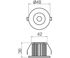 3W LED įleidžiamas šviestuvas MT 126 LED, baltas, 4000K