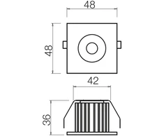 3W LED įleidžiamas šviestuvas MT 127 LED, baltas, 4000K