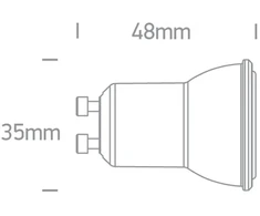 3W LED lemputė, GU10, 3000K, 36°, 7201G/W
