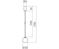 3W LED pakabinamas šviestuvas IRIDES, juodos sp./skaidrus, 3000K, 01-3956