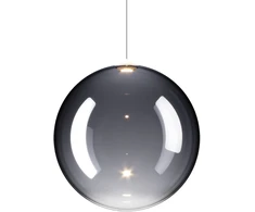 3W LED pakabinamas šviestuvas RANDOM SOLO 28, juodas kabelis/dūmų sp. stiklas, 3000K, dimeriuojamas