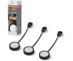 Lubinis šviestuvas 3W LED paviršinis šviestuvas SPOT PUCK, juodas, 3000K, 3vnt. komplekte