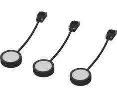 Lubinis šviestuvas 3W LED paviršinis šviestuvas SPOT PUCK, juodas, 3000K, 3vnt. komplekte