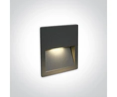 3W LED sieninis įleidžiamas fasado šviestuvas, antracito sp., 2200/2700/3000/4000K, IP65, 68068A/AN/V