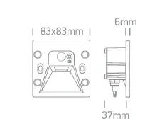 3W LED sieninis įleidžiamas vidaus/lauko šviestuvas, juodas, 2500/2800/3000/3500/4000K, IP65, 68000B/B/V