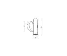 3W LED sieninis šviestuvas, aukso sp., 3000K, H48-G