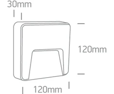 3W LED sieninis šviestuvas, baltas, 2700/3300/4000K, IP65, 67418/W/V