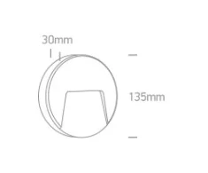 3W LED sieninis šviestuvas, baltos sp., 2700/3300/4000K, IP65, 67414/W/V