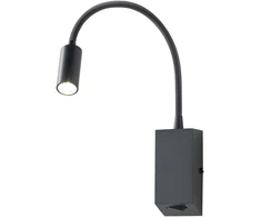 3W LED sieninis šviestuvas HELLO, matinės juodos sp., 3000K, 01-1194