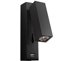 3W LED sieninis šviestuvas, juodas, 3000K, H35