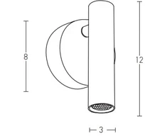 3W LED sieninis šviestuvas, juodas, 3000K, H48-B