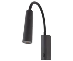 3W LED sieninis šviestuvas, juodas, 3000K, H72
