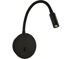 3W LED sieninis šviestuvas LYON, juodas, 3000K, A3699101N