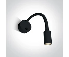 3W LED sieninis šviestuvas- skaitymo lempa, juodas, 3000K, 65738A/B/W