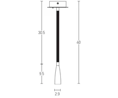 3W LED sieninis šviestuvas, žalvario sp., 3000K, H63