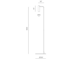 3W LED toršeras MARU, juodas, 3150K