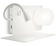 Sieninis šviestuvas Ideal Lux 34W wall lamp with 2 lights LINUS, 3000K, baltas