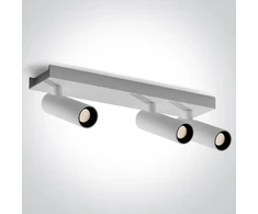 3x5W LED lubinis šviestuvas, baltas, 3000K, pakreipiamas, 65004C/W/W